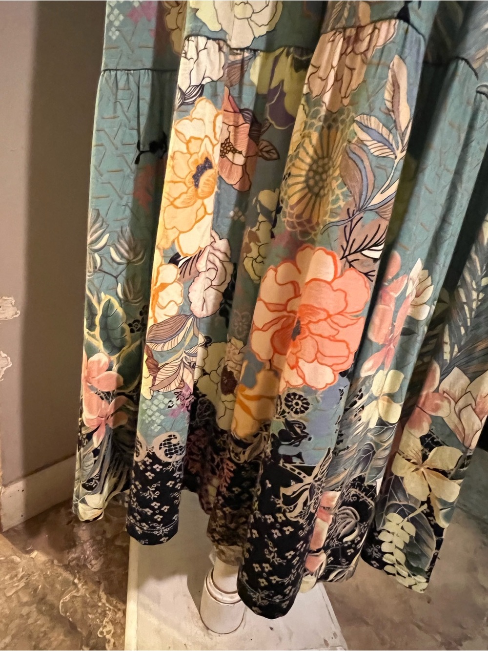 Johnny Was Millay Floral Swing Bamboo Short Sleeve Dress Medium M Boho Tiered - Picture 5 of 11